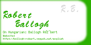robert ballogh business card